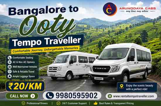 Tempo Traveller from Bangalore to Ooty